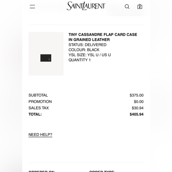 YSL Saint Laurent Flap Card Case Authentic - Picture 3 of 16
